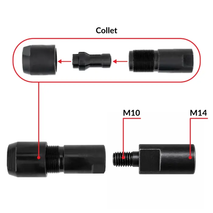 M14 Adapter / 6mm-es szorítóhüvely HERMAN MS-71 Sarokcsiszolókhoz