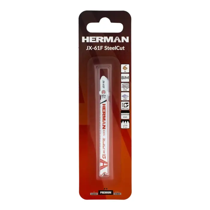 Fűrészlap szúrófűrészhez HERMAN JX-61F SteelCut Lemezek és acélprofilok 1-3mm
