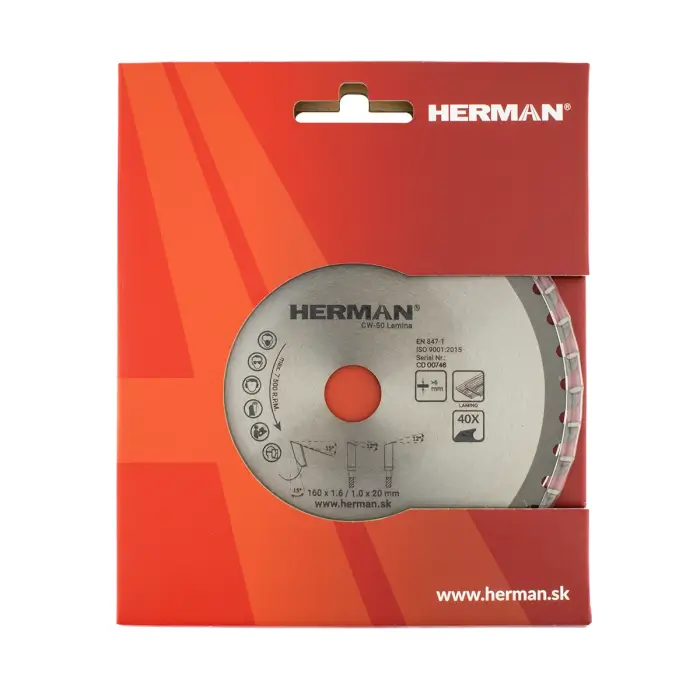 Fűrészlap körfűrészbe HERMAN CW-50 Lamina Lamináltpadló 6mm vastagsádtól