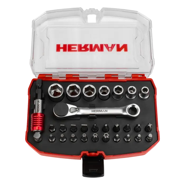 Classic csavarbit készlet HERMAN QSB-20 30 darabos, mini racsnis karral