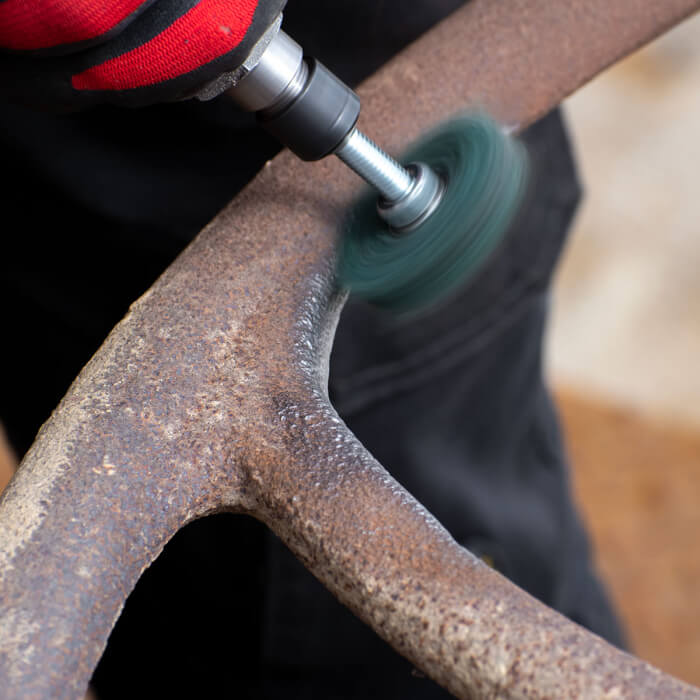 Tisztító tárcsa szárral HERMAN FWK-20/S Dragon Green Csiszolóanyag: STRIP-IT + corundum