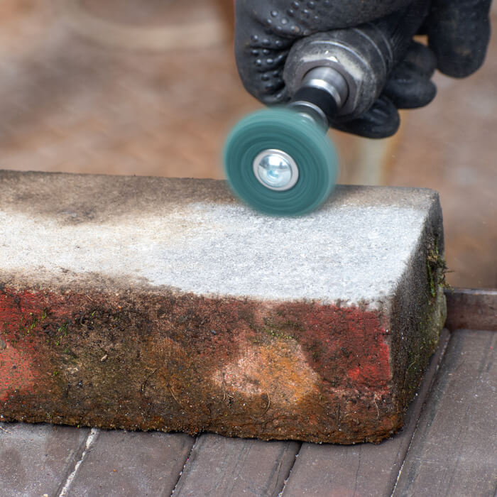 Tisztító tárcsa szárral HERMAN FWK-20/S Dragon Green Csiszolóanyag: STRIP-IT + corundum