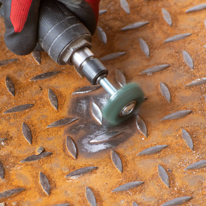 Tisztító tárcsa szárral HERMAN FWK-20/S Dragon Green Csiszolóanyag: STRIP-IT + corundum