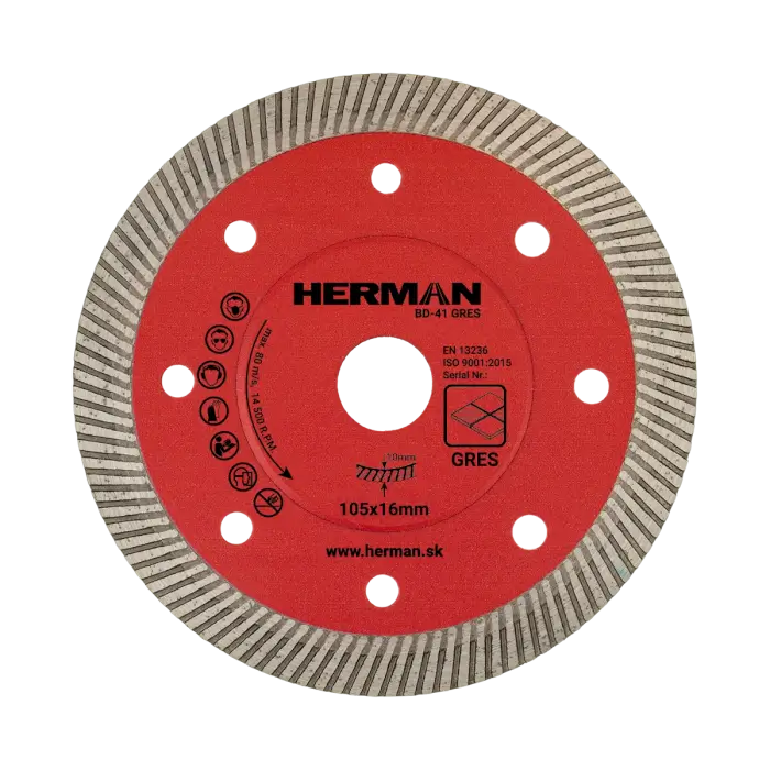 Gyémánt tárcsa HERMAN BD-41 Gres 105x16,0mm|H=10mm