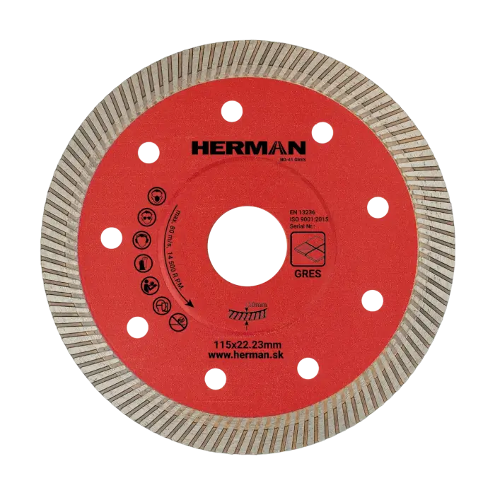 Gyémánt tárcsa HERMAN BD-41 Gres 115x22,23mm|H=10mm