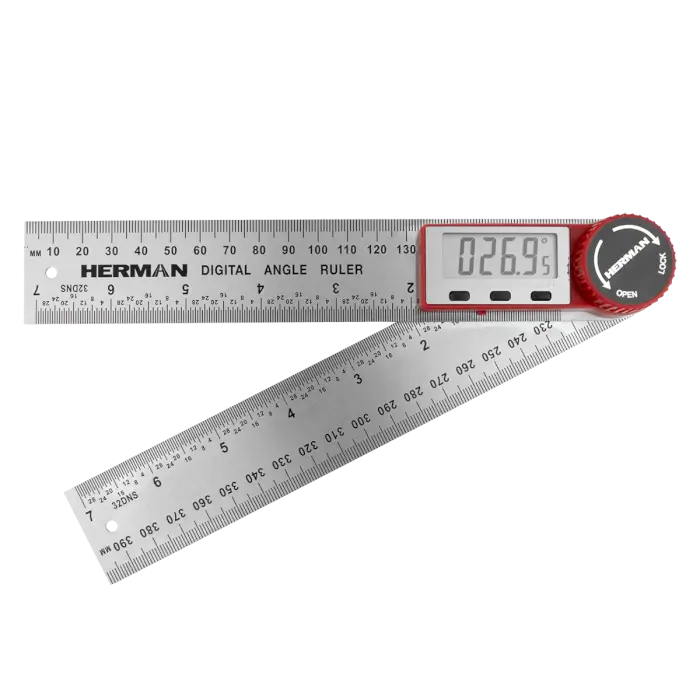 Digitális szögmérő HERMAN PT-30 Tartomány 0-360°, rozsdamentes acél
