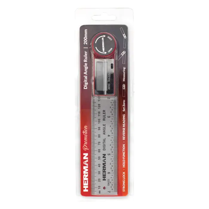 Digitális szögmérő HERMAN PT-30 Tartomány 0-360°, rozsdamentes acél