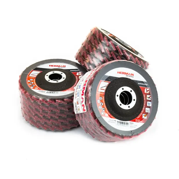 Lamellás csiszológyapjús tárcsa HERMAN LW-10 Area Acélhoz, rozsdamentes acélhoz és nemvasfémekhez