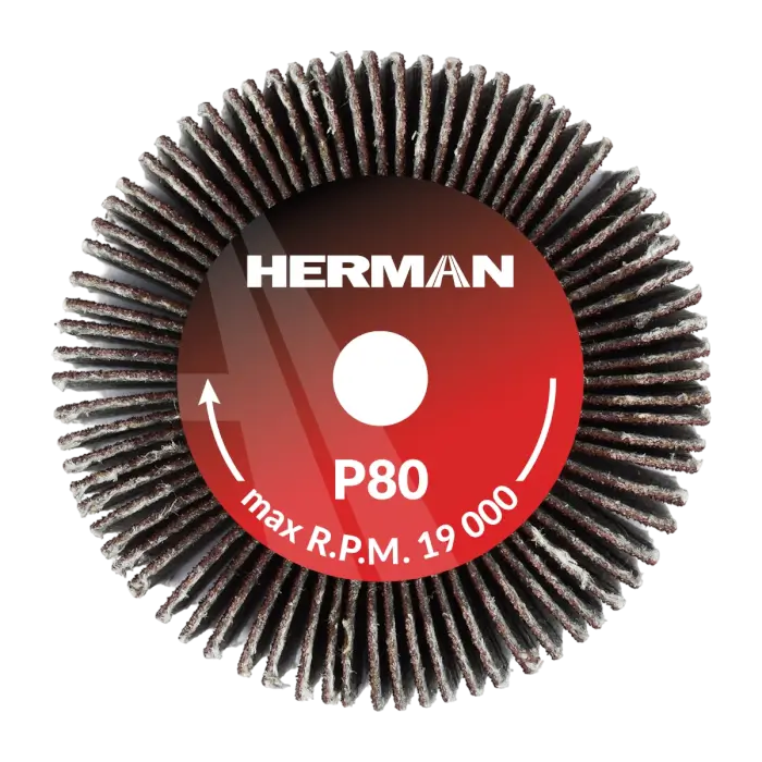 Csiszolótárcsa szárral HERMAN FWS-10/S 40x20x6mm | Corundum | P80