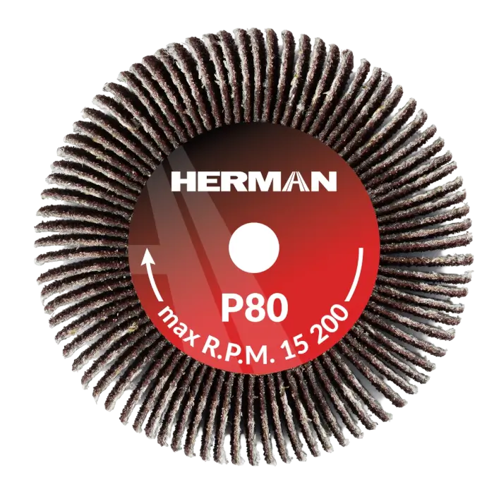 Csiszolótárcsa szárral HERMAN FWS-10/S 50x20x6mm | Corundum | P80