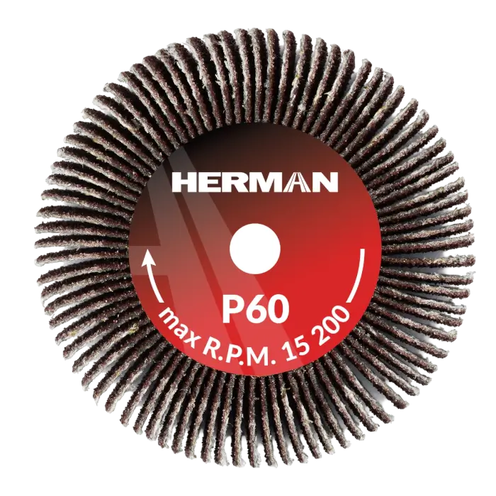 Csiszolótárcsa szárral HERMAN FWS-10/S 50x30x6mm | Corundum | P60