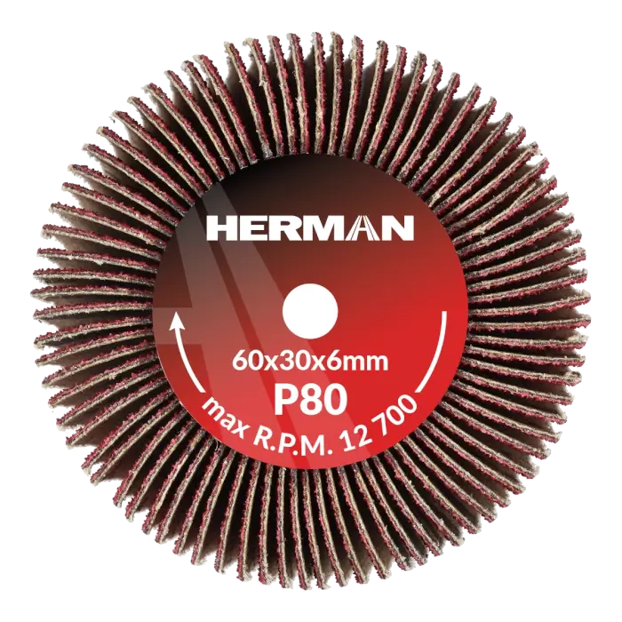 Csiszolótárcsa szárral HERMAN FWX-10/S 60x30x6mm | Ceramic | P80