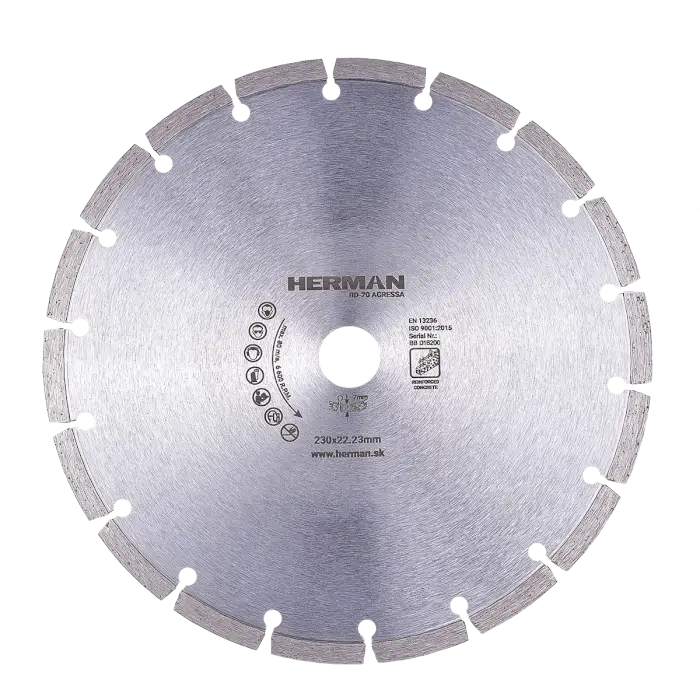 Gyémánt tárcsa HERMAN BD-20 Agressa 230x22,2mm|H=7mm