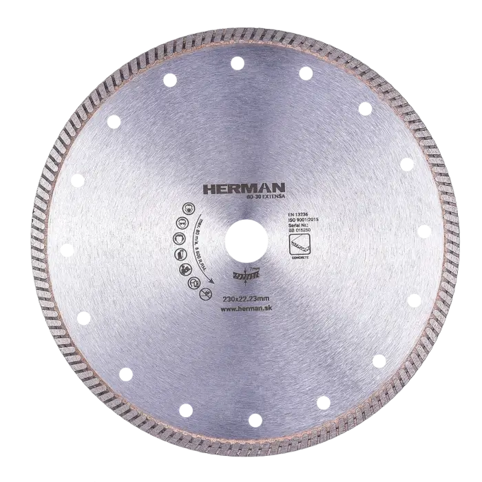 Gyémánt tárcsa HERMAN BD-30 Extensa 230x22,2mm|H=7mm