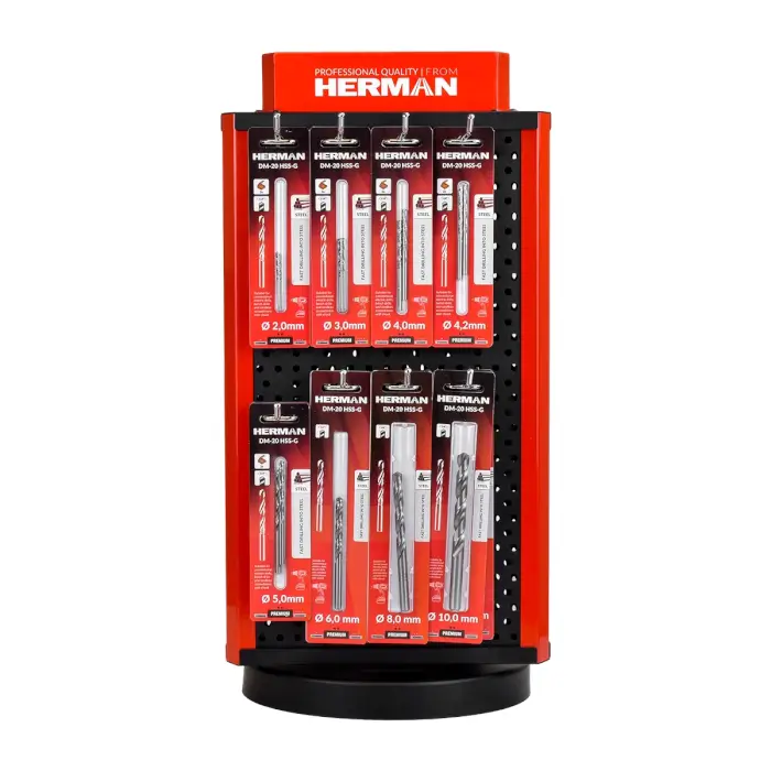 MIX fúrószárak fémhez HSS-G 12 x 2,0x24/49mm, 15 x 3,0x33/61mm, 20 x 4,0x43/75mm, 16 x 4,2x43/75mm, 16 x 5,0x52/86mm, 16 x 6,0x57/93mm, 10 x 8,0x75/117mm, 10 x 10,0x87/133mm | 115db