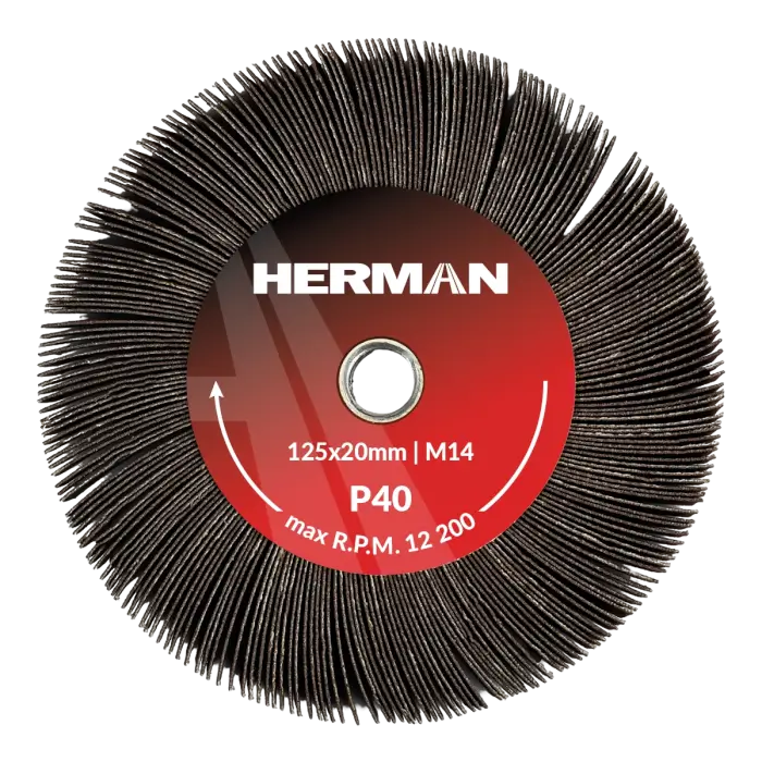 Radiális lamellás tárcsa HERMAN LS-50 Fan 125x20mm | Corundum | P40