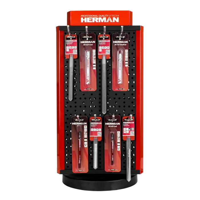 Forgatható pult állvány HERMAN PB-75 1. készlet Szúrófűrész szerszámok