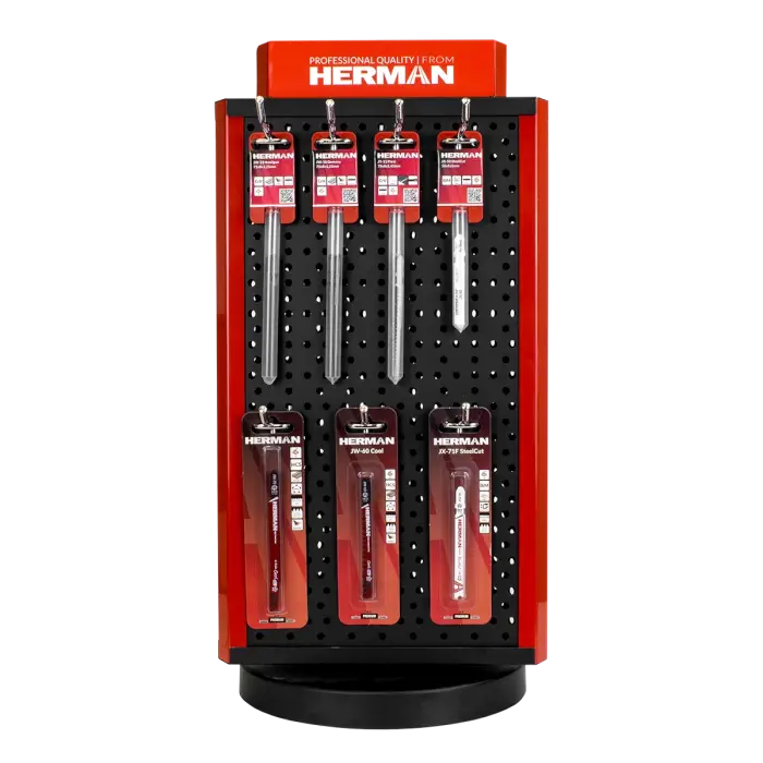 Forgatható pult állvány HERMAN PB-75 1. készlet Szúrófűrész szerszámok