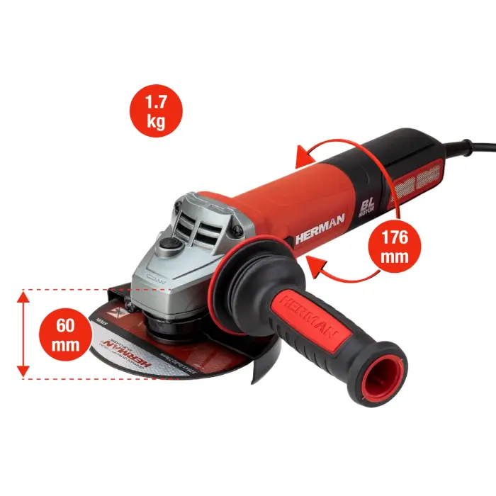 Sarokcsiszoló HERMAN WX-12506 BL | 125 mm 1300 W | Garancia: 3 év