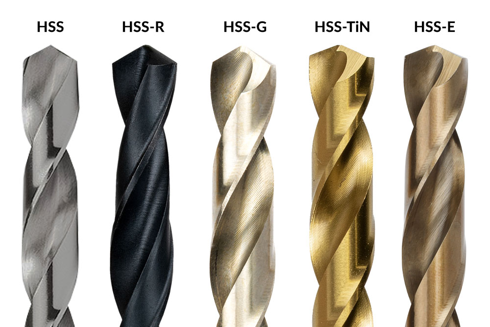 2. ábra. Különböző típusú HSS spirálfúrószárak